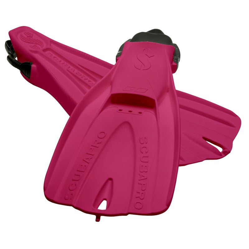 SCUBAPRO GO Travel Scuba Fin for Snorkeling, Scuba Diving and Swimming, Pink Scuba Fin with Black Bungee Open Heel Strap, Medium/Large - Image 3