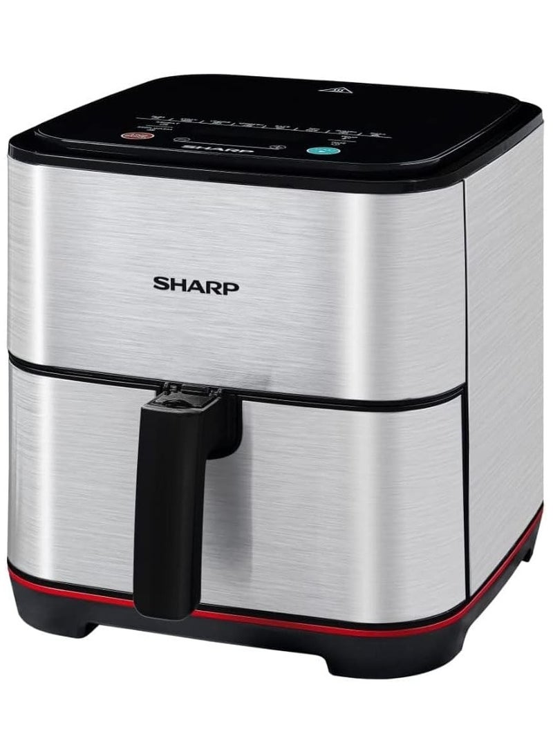 شارب قلاية هوائية شارب 1600 وات، 7 لترات، 8 قوائم طهي، طلاء غير لاصق - KF-AF70RT-S3 - Image 1