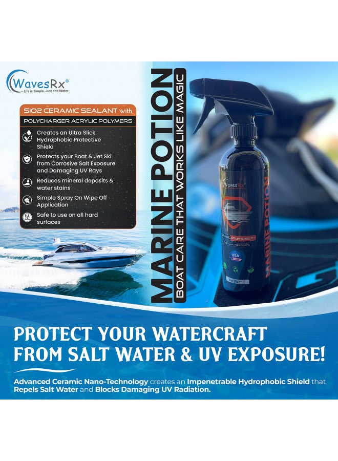 WavesRx High-Performance Ceramic Spray Coating for Boats & Jet Skis (AquaShield+) | Marine Grade SiO2 Sealant Protects from Salt, Contaminants & UV Damage | Fast Wax Silicon Dioxide Hydrophobic Polish - Image 2