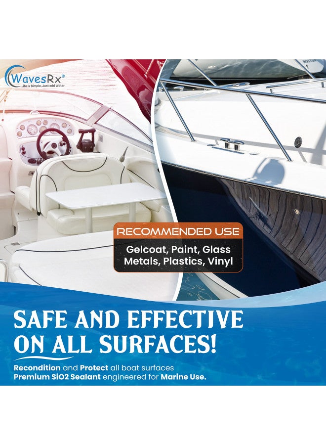 WavesRx High-Performance Ceramic Spray Coating for Boats & Jet Skis (AquaShield+) | Marine Grade SiO2 Sealant Protects from Salt, Contaminants & UV Damage | Fast Wax Silicon Dioxide Hydrophobic Polish - Image 4