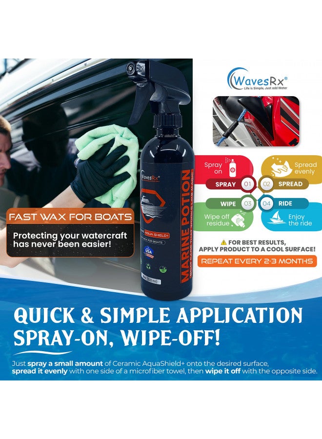 WavesRx High-Performance Ceramic Spray Coating for Boats & Jet Skis (AquaShield+) | Marine Grade SiO2 Sealant Protects from Salt, Contaminants & UV Damage | Fast Wax Silicon Dioxide Hydrophobic Polish - Image 3