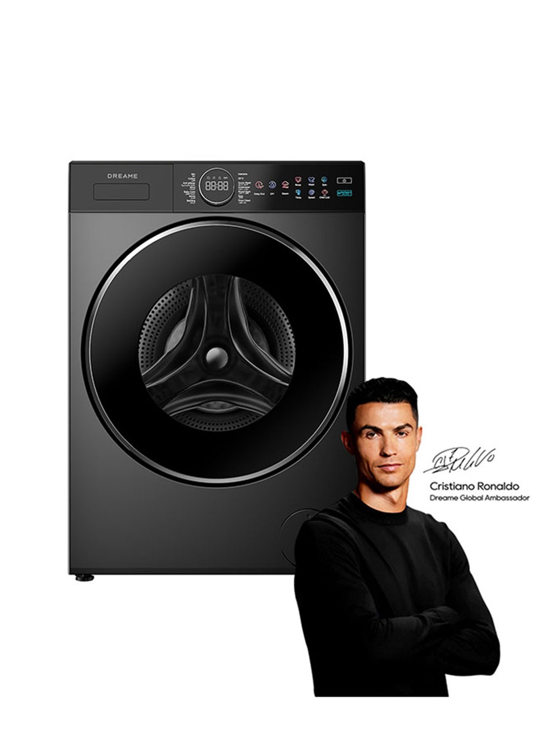 Dreame P5 10 kg Front Load Washing Machine, 1400 RPM, Steam Wash, 14 Programs, Fully Automatic Washer,LED Knob Display and Display Screen, Child Lock, Mute Function, 2k W, Stainless Steel, Grey, DWF10M70DAME 10 kg 2000 W DWF10M70DAME Grey