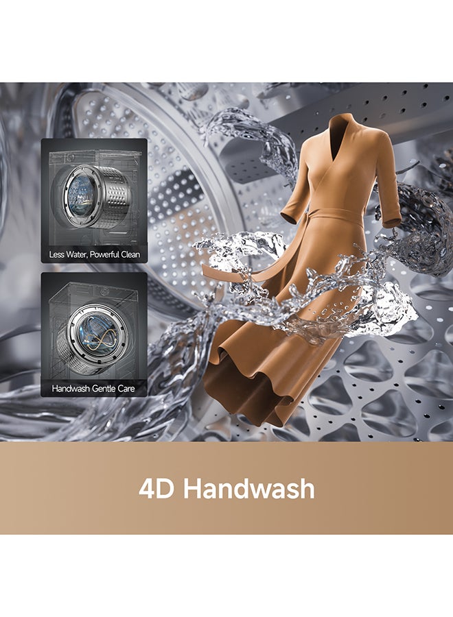 Dreame P5 10 kg Front Load  Washing Machine, 1400 RPM, Steam Wash, 14 Programs, Fully Automatic Washer,LED Knob Display and Display Screen, Child Lock, Mute Function, 2k W, Stainless Steel, Grey, DWF10M70DAME 10 kg 2000 W DWF10M70DAME Grey - Image 5