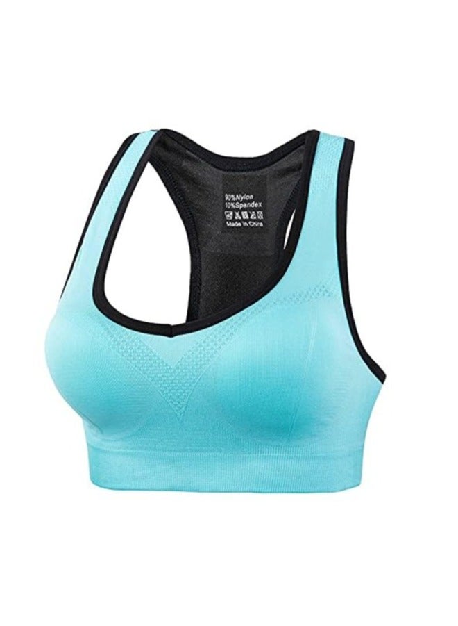 Rubik Sports Bra for Women, Rubik Racerback Shockproof Quick Dry Padded Seamless High Impact Sports Bra for Yoga Gym Training Running Workout Fitness (XX-Large, Blue) - Image 1