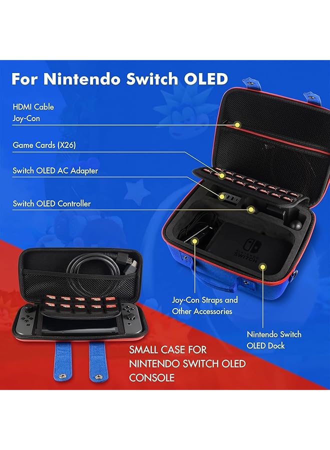 HOOKOR Carrying Case For Nintendo Switch Oled Cute And Deluxe Protective Hard Shell Carry Bag For Nintendo Switch Oled Console & Accessories - Image 4