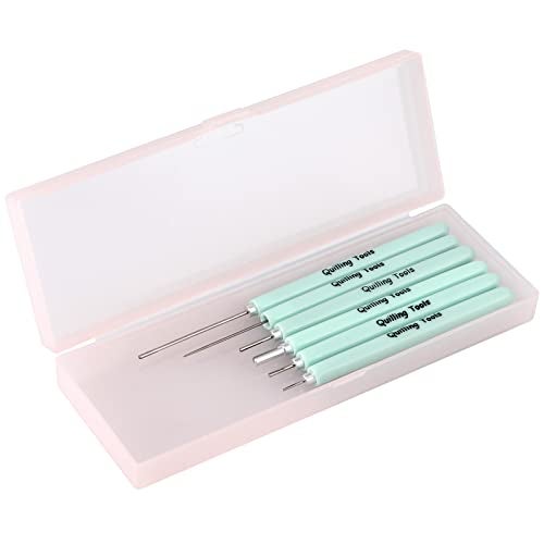 MDLUU Paper Quilling Tools with Storage Case, 5 Pieces Quilling Slotted Tools, 1 Piece Quilling Needle Pen for Paper Quilling Crafting, DIY Card Making Project - Image 1