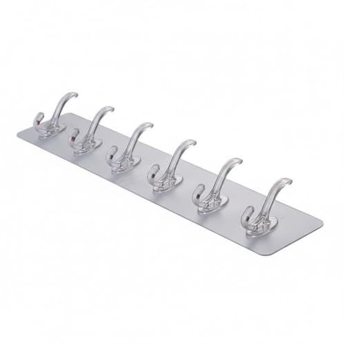 KBS Self Adhesive PVC Wall Hanger 6 Hook Sticker Transparent for Hanging Clothes,Towel,Key Home Kitchen Tools Office Bathroom Bedroom Products Door Multipurpose Organizers Accessories Items - Image 1