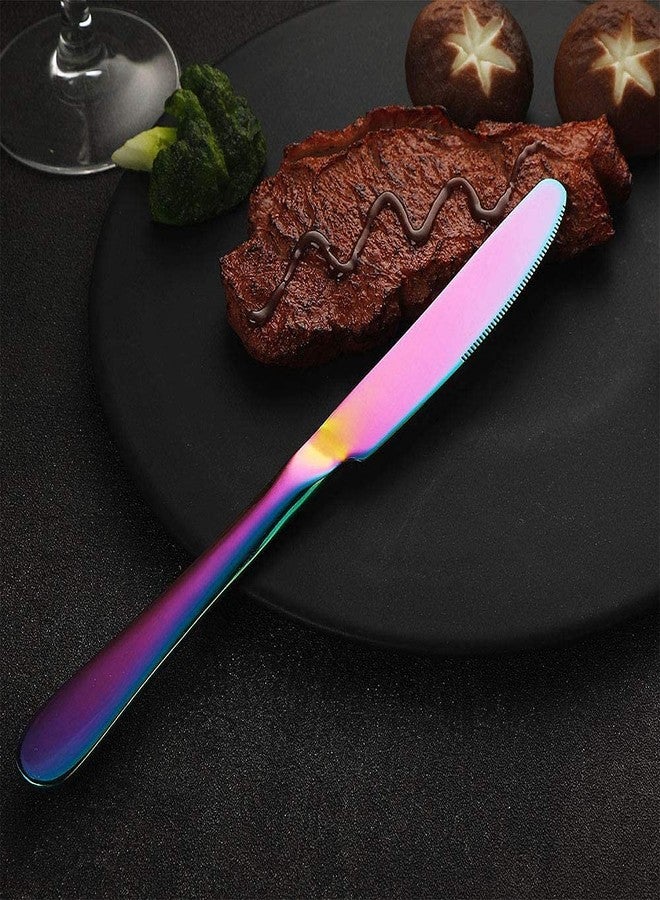 WE-CEF Stainless Steel Flatware - Silverware Set Cutlery Set - 18/10 Flatware Set - Silverwear Set - Dinnerware Stainless Steel Flatware Set - Spoons and Forks Set(Rainbow, Set of 20) - Image 4
