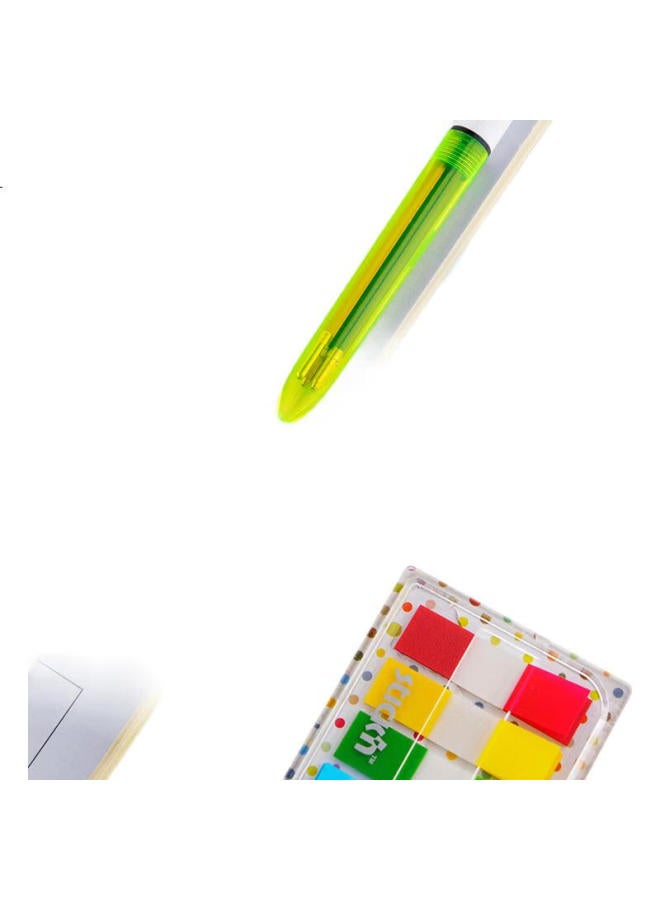 Stickn (Stickn) 80 Sheets 4-Color Fluorescent Film Index Labels Stickers 45*12Mm Pull-Out Sticky Notes Memo Pads 34055 - Image 3
