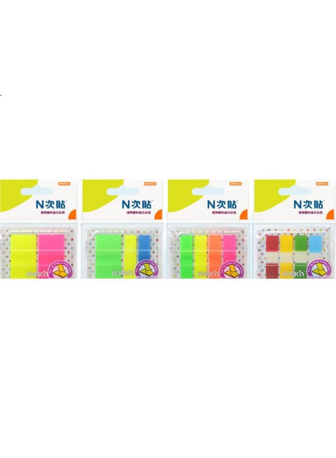 Stickn (Stickn) 80 Sheets 4-Color Fluorescent Film Index Labels Stickers 45*12Mm Pull-Out Sticky Notes Memo Pads 34055 - Image 2