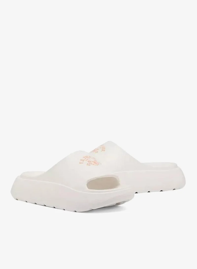 U.S. Polo Assn. WHITE Women Logo Print Slides for Women | Best Price UAE