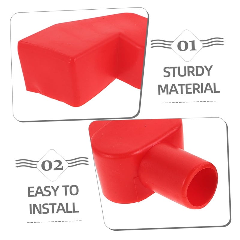 2pcs Battery Terminal Covers Soft Rubber Insulating Sheath Positive Negative Car Motorcycle Truck Protection - Image 4