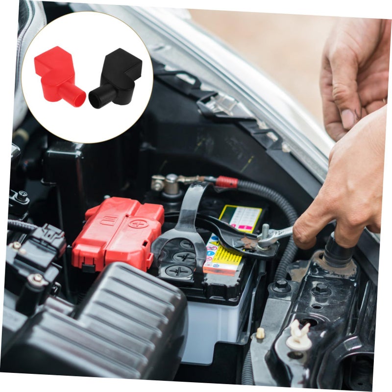 2pcs Battery Terminal Covers Soft Rubber Insulating Sheath Positive Negative Car Motorcycle Truck Protection - Image 5