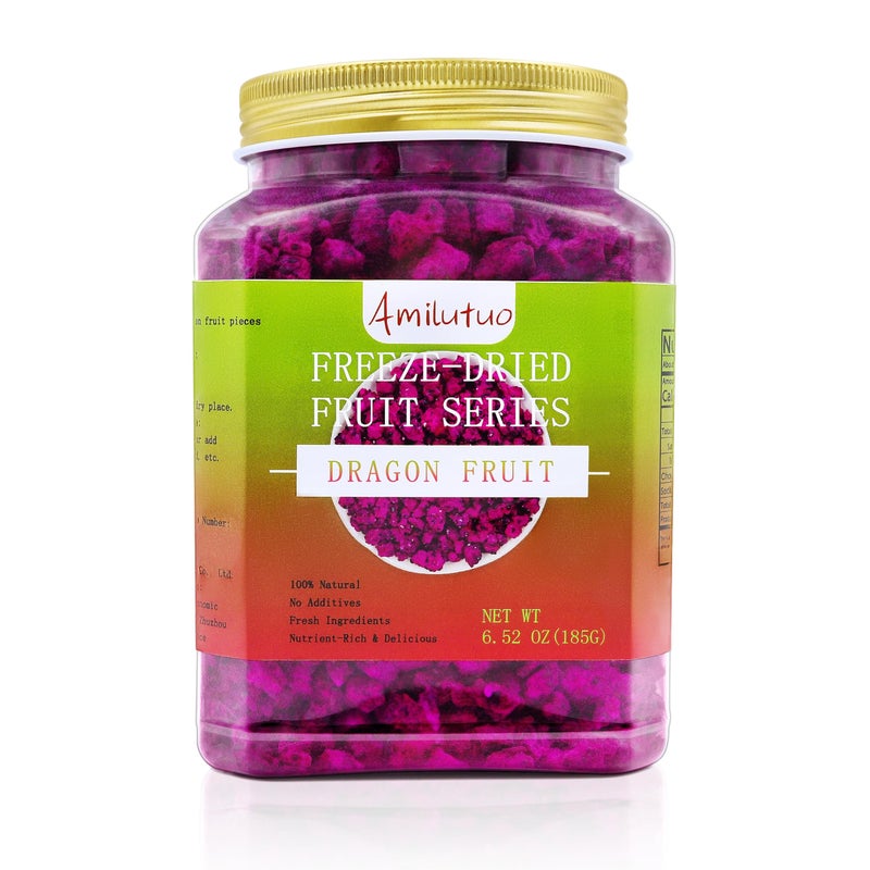 Amilutuo FreezeDried Dragon Fruit FreezeDried Fruit No Added Sugars 652OZ185g Dragon Druit Chunks Dry Dragon Fruit Ideal for Infusing Drinks Baked Goods and Water - Image 3