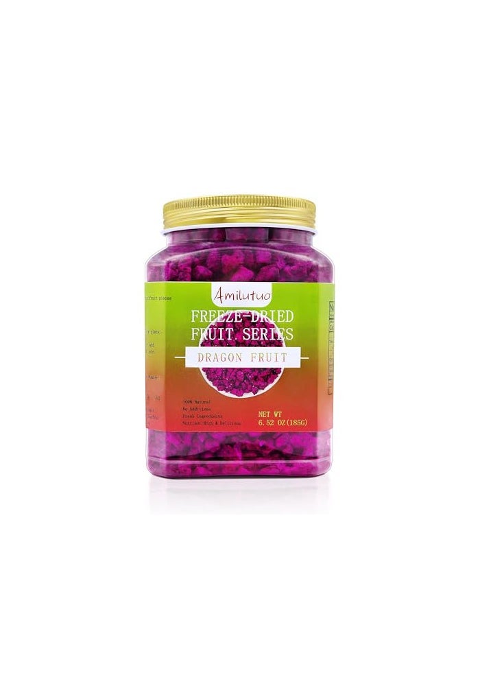 Amilutuo FreezeDried Dragon Fruit FreezeDried Fruit No Added Sugars 652OZ185g Dragon Druit Chunks Dry Dragon Fruit Ideal for Infusing Drinks Baked Goods and Water - Image 1
