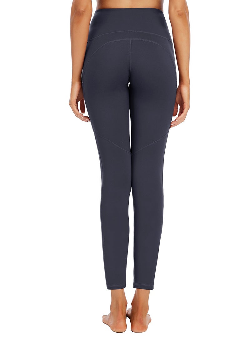 Yoga pants high waist stretch tight waist close skin fabrics sports and fitness pants lady Nave Blue  - Image 3