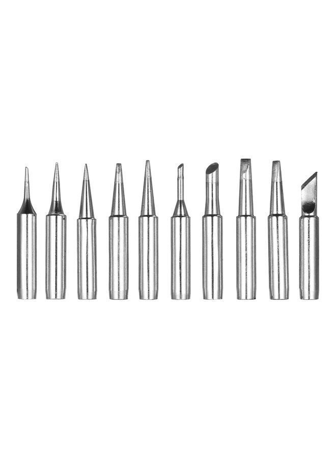 NIBEMINENT 10-Piece Replacement Soldering Iron Tip Set Silver - Image 1