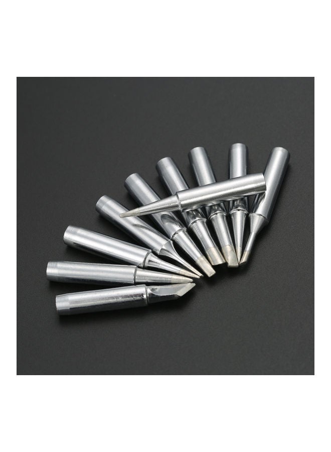NIBEMINENT 10-Piece Replacement Soldering Iron Tip Set Silver - Image 4