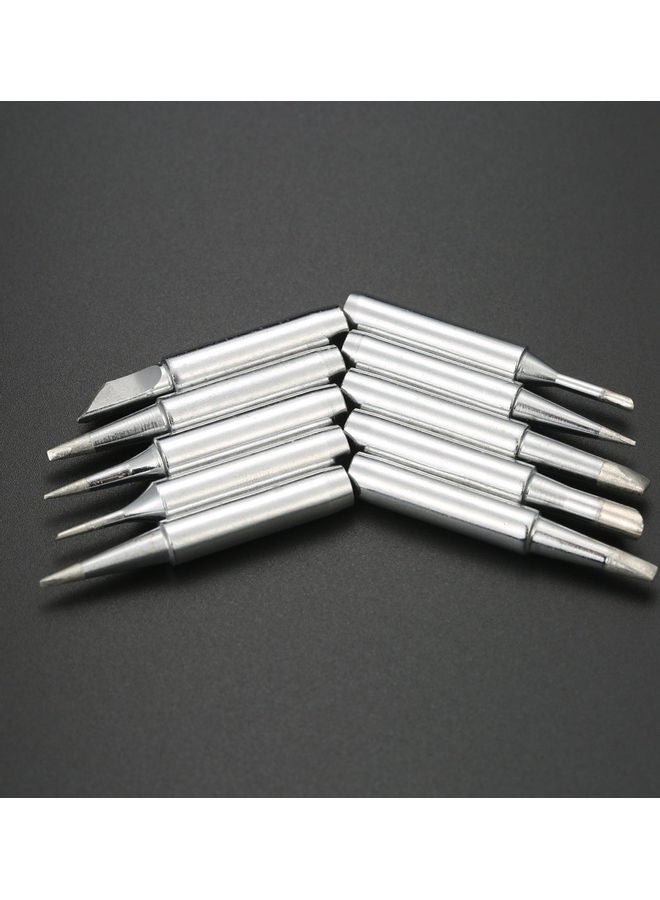 NIBEMINENT 10-Piece Replacement Soldering Iron Tip Set Silver - Image 3