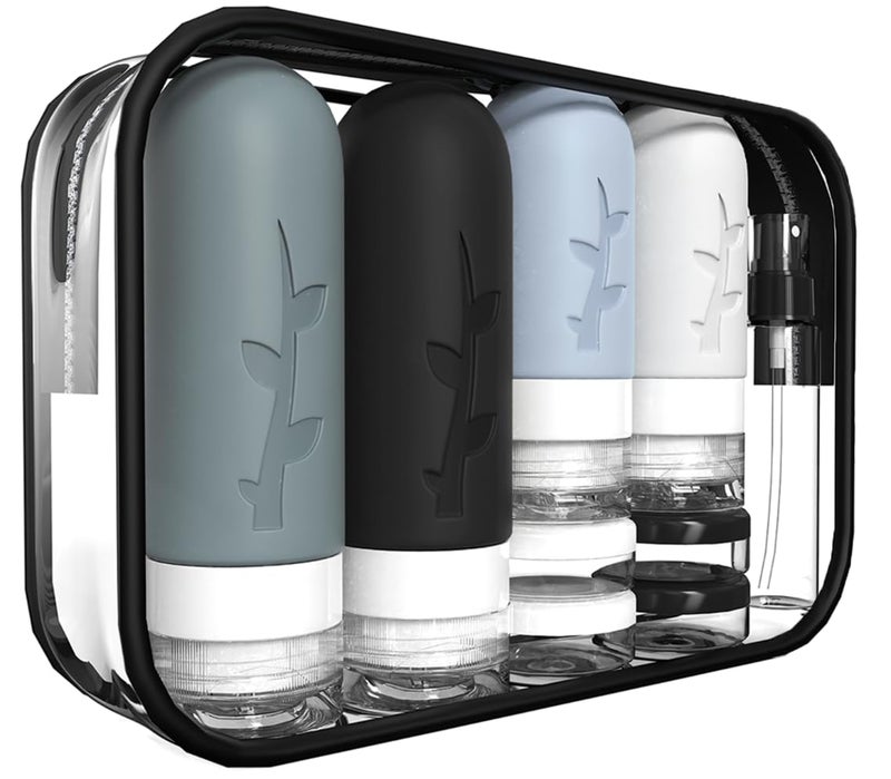 Tocelffe 18pack Travel Bottles for Toiletries,TSA Approved Silicone Travel size Containers for Toiletries,Leak Proof Refillable Liqus Shampoo And Conditioner Travel Essentials toiletry Bottles - Image 1