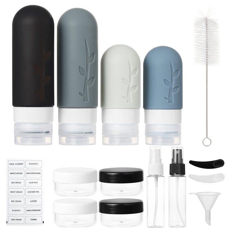 Tocelffe 18pack Travel Bottles for Toiletries,TSA Approved Silicone Travel size Containers for Toiletries,Leak Proof Refillable Liqus Shampoo And Conditioner Travel Essentials toiletry Bottles - Image 2