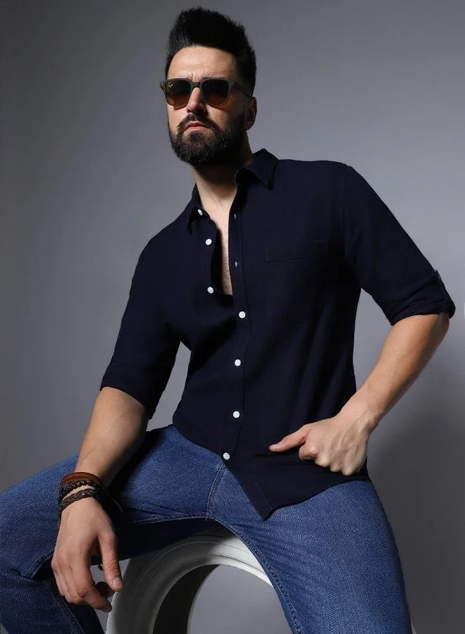 HIGH STAR  Men Inidgo Shirts for Men | Best Price UAE