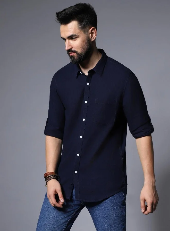 HIGH STAR  Men Inidgo Shirts for Men | Best Price UAE