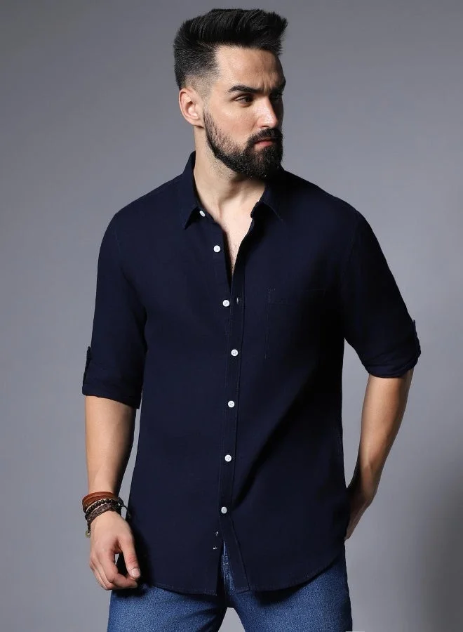 Men Inidgo Shirts