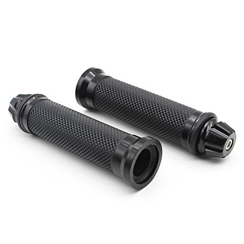 Nuoxinus Motorcycle Handlebar Grips with Bar End Cap, Racing CNC Aluminum Soft Rubber Universal for 7/8"(22mm) Handle Bar (Black) - Image 3