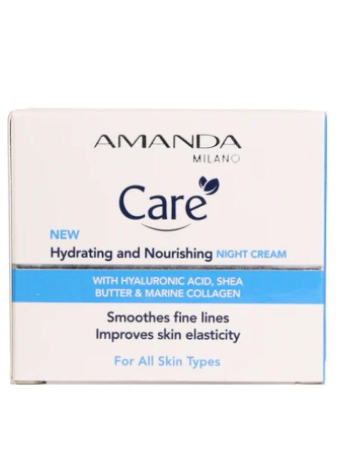 Amanda Moisturizing and nourishing night cream with hyaluronic acid, shea butter and collagen 50 ml - Image 1
