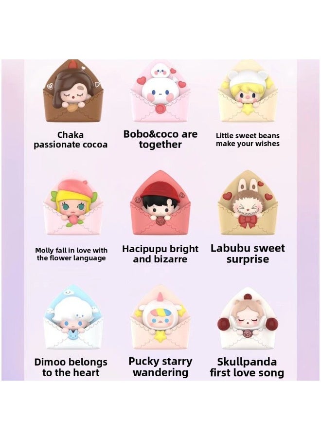 Bubble Mart POP BEAN Love Letter Valentine's Day Cute Series Doll Bubble Mart Cute Sitting Blind Box-Color:Ha Eat [Valentine's Day Limit]]  - Image 3