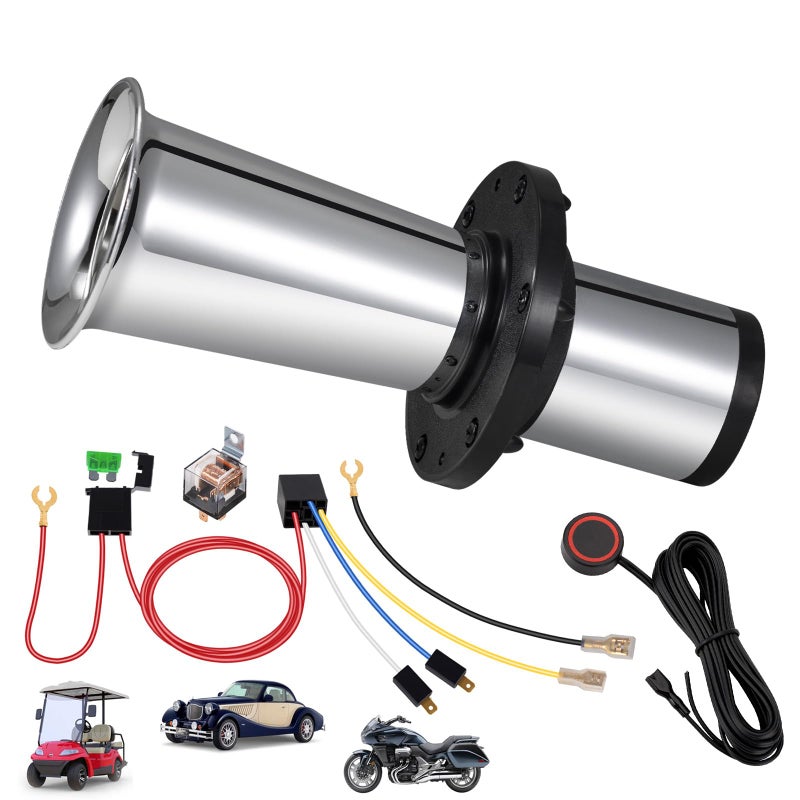 Ooga Horn 12V Kit Antique Classic Car Hot Rod Aooga Ahooga Horn with Wire and Button Banhao OOGA Air klaxon Vintage Old Style School for Truck Golf Cart Car