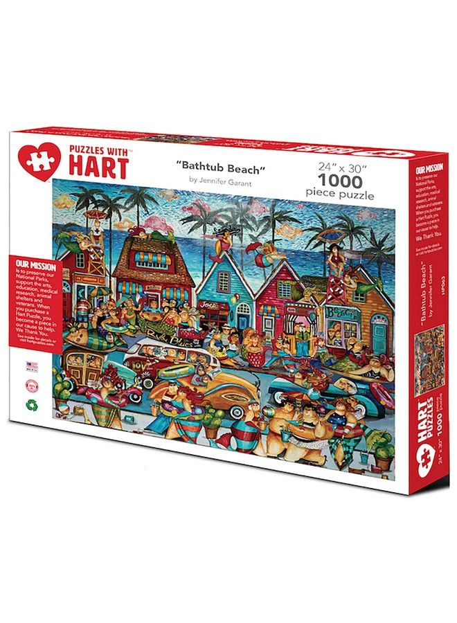Hart Jigsaw Puzzle 1000 Piece 24" X 30" Xlarge Bathtub Beach By Jennifer Garant - Image 2