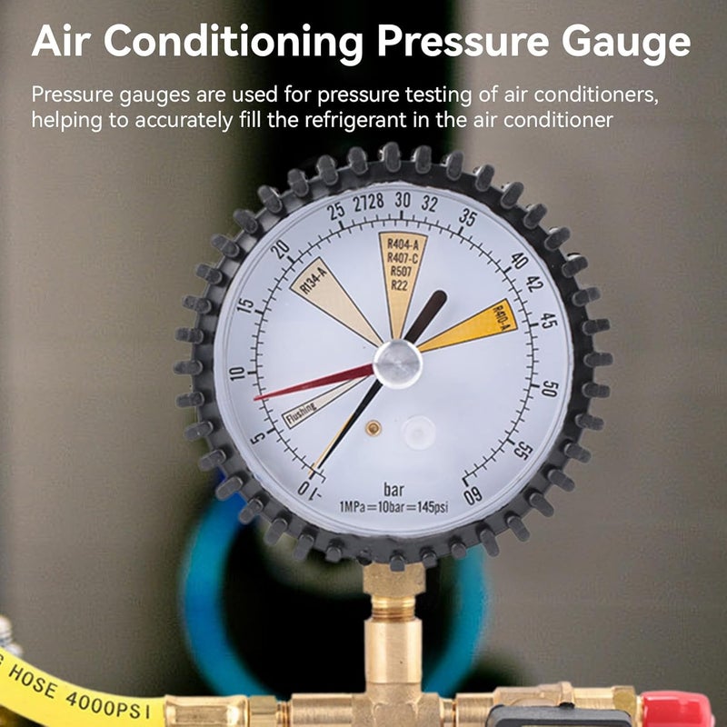 مقياس ضغط تكييف الهواء والتبريد، مقياس اختبار النيتروجين، أداة إعادة تعبئة المبردات - Image 3