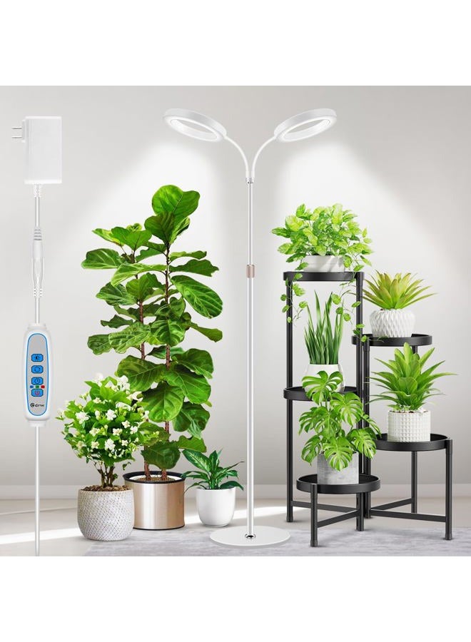 Aumtrly Large Plant Light for Indoor Plants, 2 Heads Full Spectrum Grow Light with 68" Adjustable Stand for Growing Large Tall Plants, Plant Lamp - Image 1