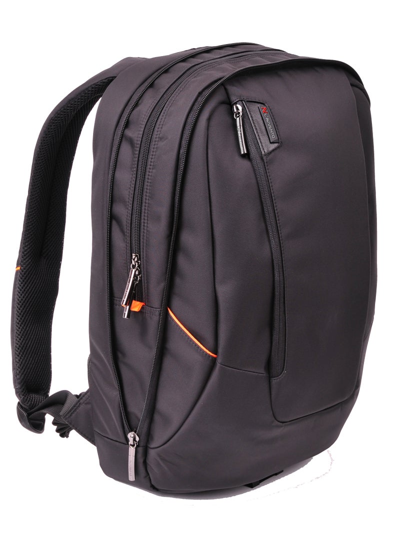 لافينتو شنطة ظهر للاب توب مقاس 15.6 بوصة (BG-55-4) مقاومة للماء و سوداء اللون ومساحات تخزين مصممة خصيصًا للاب توب - جيوب خاصة للشاحن وحلقات القلم والمفاتيح وما إلى ذلك وتصميم رياضي للشباب وسهلة الحمل - حافظة خفيفة الوزن - حزام كتف قابل للتعديل ومادة نايلون مقاومة للماء - فقاعات هواء في الزاوية لحماية إضافية من الصدمات - Image 1