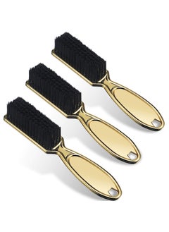 Patelai 3 Pieces Clipper blade Cleaning brush Hair Clipper Cleaning nylon Brush Nail Brush Trimmer Barber Cleaning Brush Tool Gold 