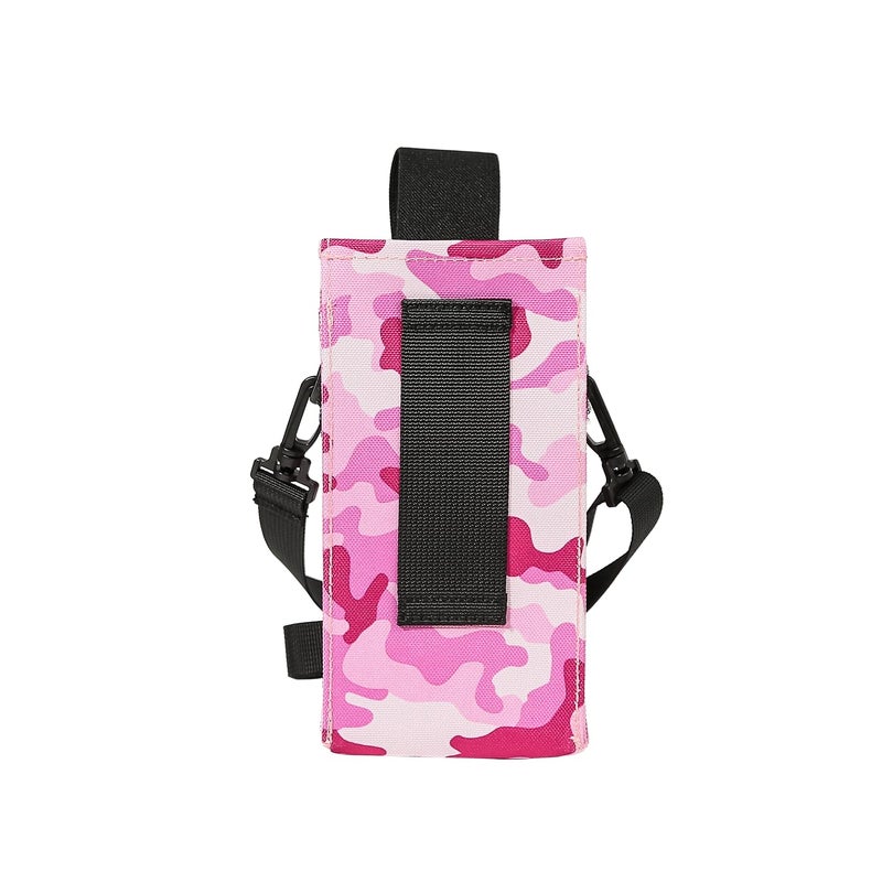 OPENMOON water bottle bag and gas bottle bag. 2 carrying methods, adjustable shoulder straps, hanging at the waist (Pink) - Image 3