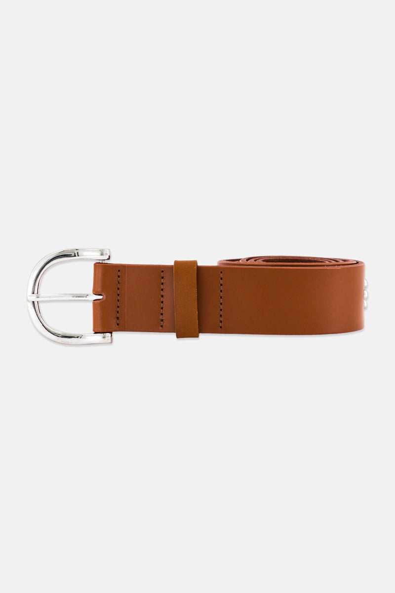 Scotch & Soda Women Adjustable Leather Belt, Brown  - Image 1