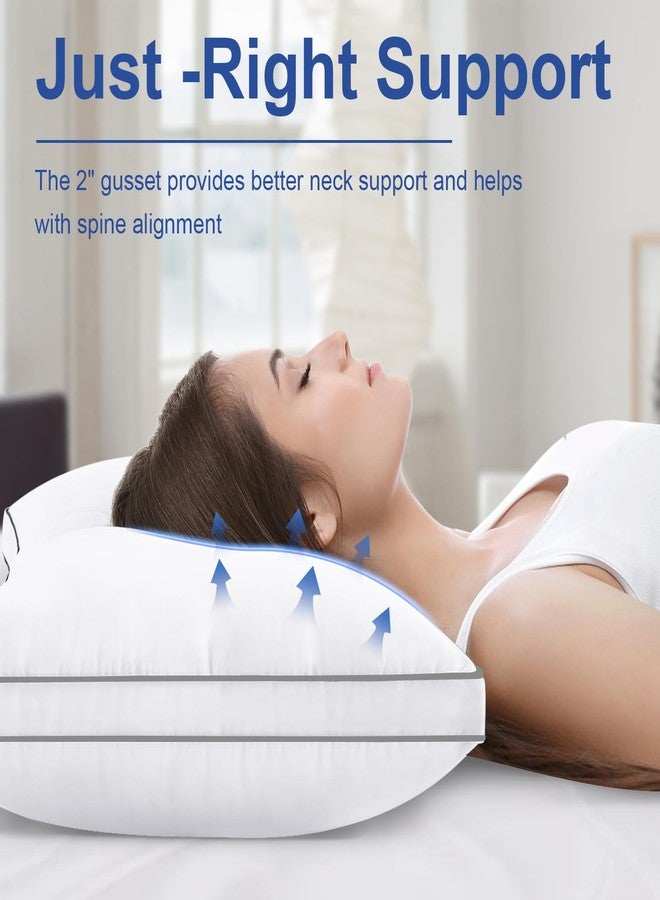 CHOKIT Premium Pillows King Size Set of 2, Fluffy and Supportive 7D Down Alternative Bed Pillows, Luxury Soft Hotel Quality Gusseted Pillow for Side Back Stomach Sleepers, Relief Neck Head and Shoulder Pain - Image 2