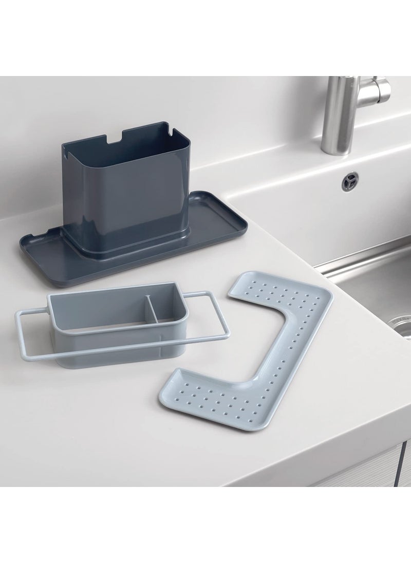 Joseph Joseph Joseph Joseph Plastic 85070 Sink Caddy Kitchen Sink Organizer Sponge Holder Dishwasher-Safe, Large, Gray  - Image 4