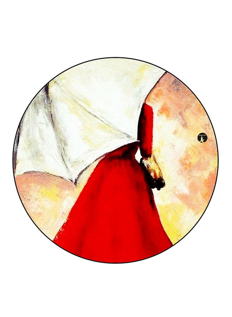 RKN Woman Printed Mouse Pad  Round  Multicolour