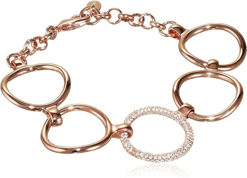 إسبريت عقد وسوار وخلخال من إسبريت للنساء مصنوع من معدن أساسي مرصع بالزركون الشفاف - Image 2