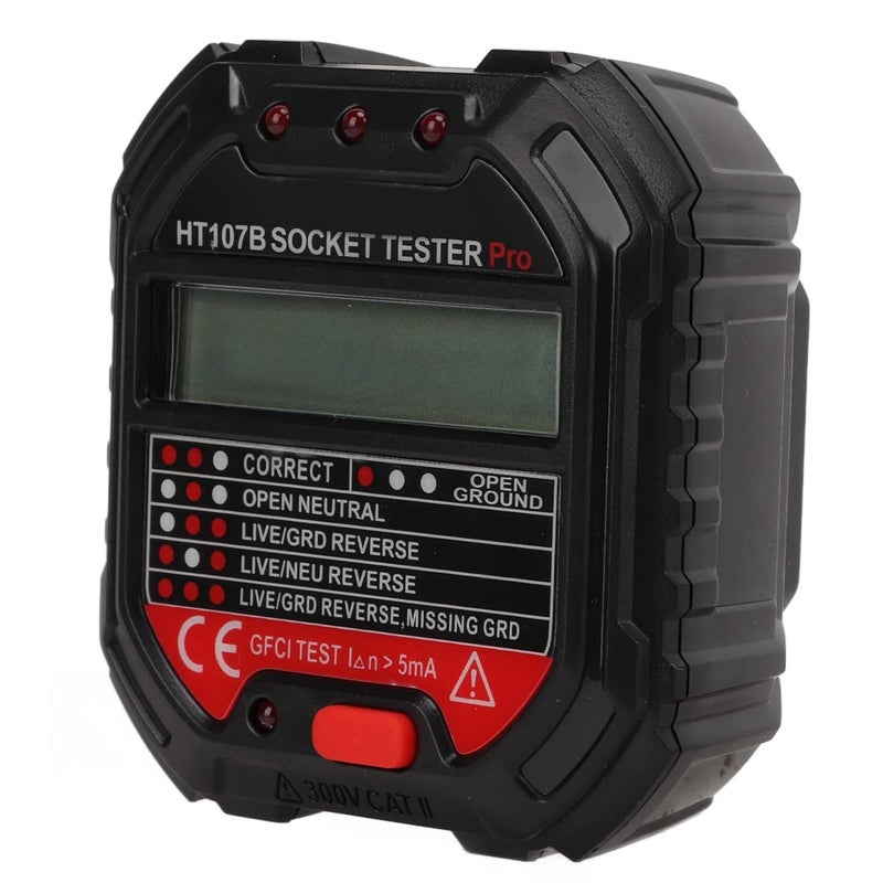 GFCI Tester Circuit Tester with Digital Display, Phase Detector for Electrical Safety, Insulation Resistance Tester, ABS Material Waterproof Design - Image 5