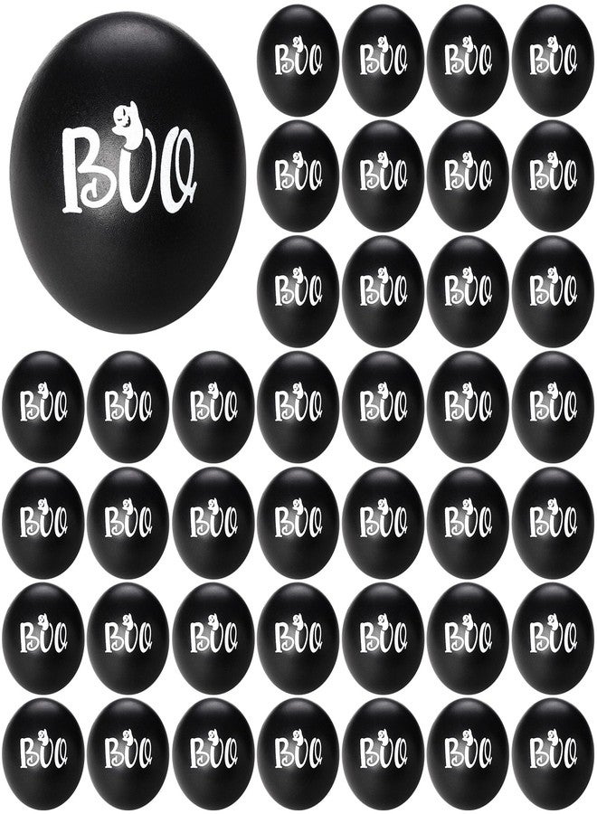 Realspring 40 Pieces Halloween Stress Balls Bulk 1.57 inches Mini Relieve Stress Squeeze Balls for Treat Bag Filler Party Favors Carnival Class Rewards Gifts(Black,Boo) - Image 1