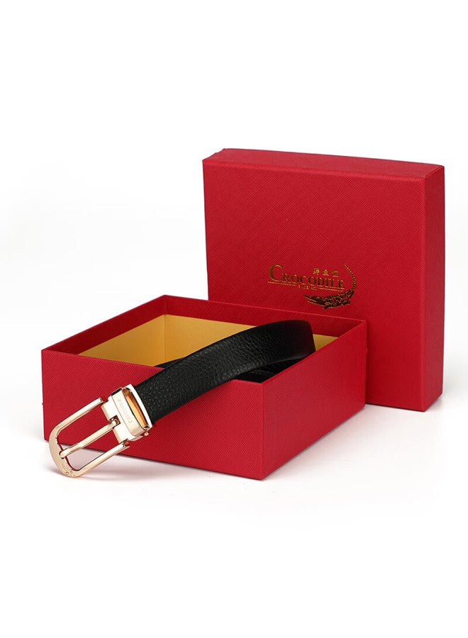 Crocodile Top-grain Leather Belt For Women, Pin Buckle, Fashionable Casual Belt, Birthday Gift T3763 - Image 4