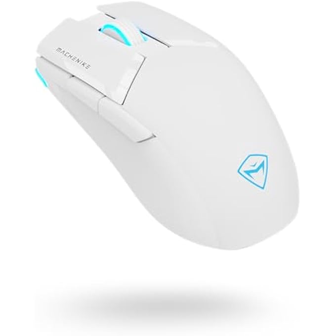 MACHENIKE M7 PRO GAMING MOUSE (PAW 3104 SENSOR) WIRELESS/WIRED RGB COMPUTER MOUSE WITH 8000 DPI AND 6 PROGRAMMABLE BUTTONS, HIGH PERFORMANCE LIGHTWEIGHT GAMING MOUSE FOR PC/MAC - WHITE - Image 1