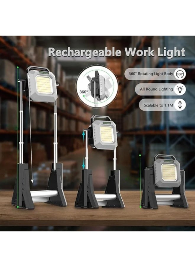 كشاف LED للتخييم متعدد الوظائف مع قاعدة تلسكوبية قابل لإعادة الشحن للأنشطة الخارجية - Image 2