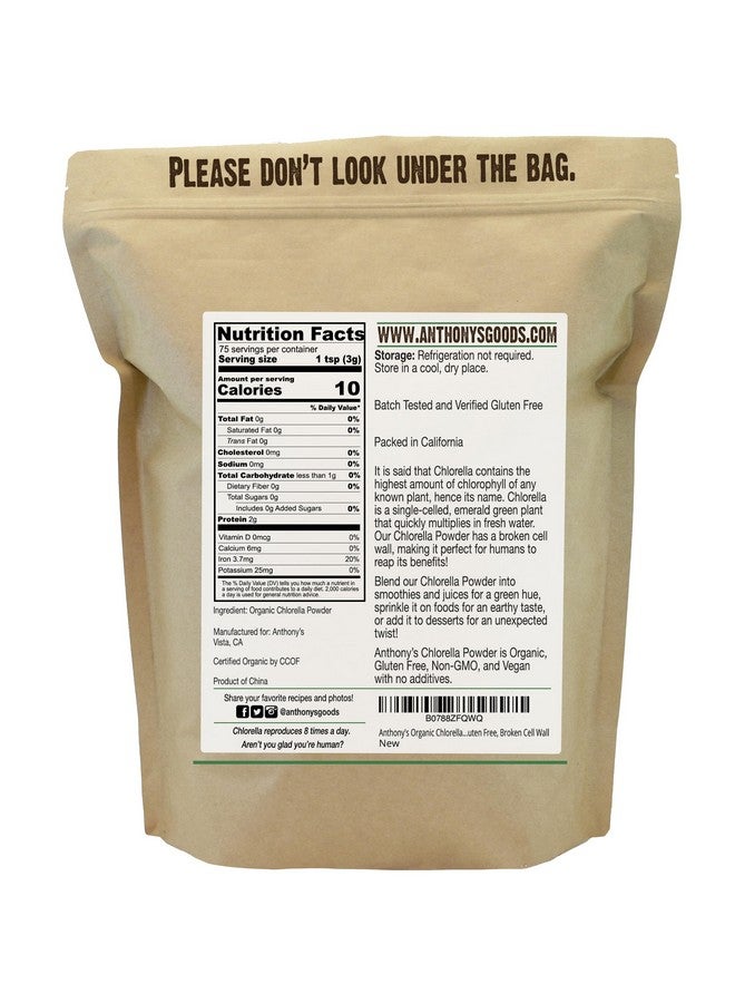 Anthony's Organic Chlorella Powder, 8 oz, Non GMO, Gluten Free, Broken Cell Wall - Image 2
