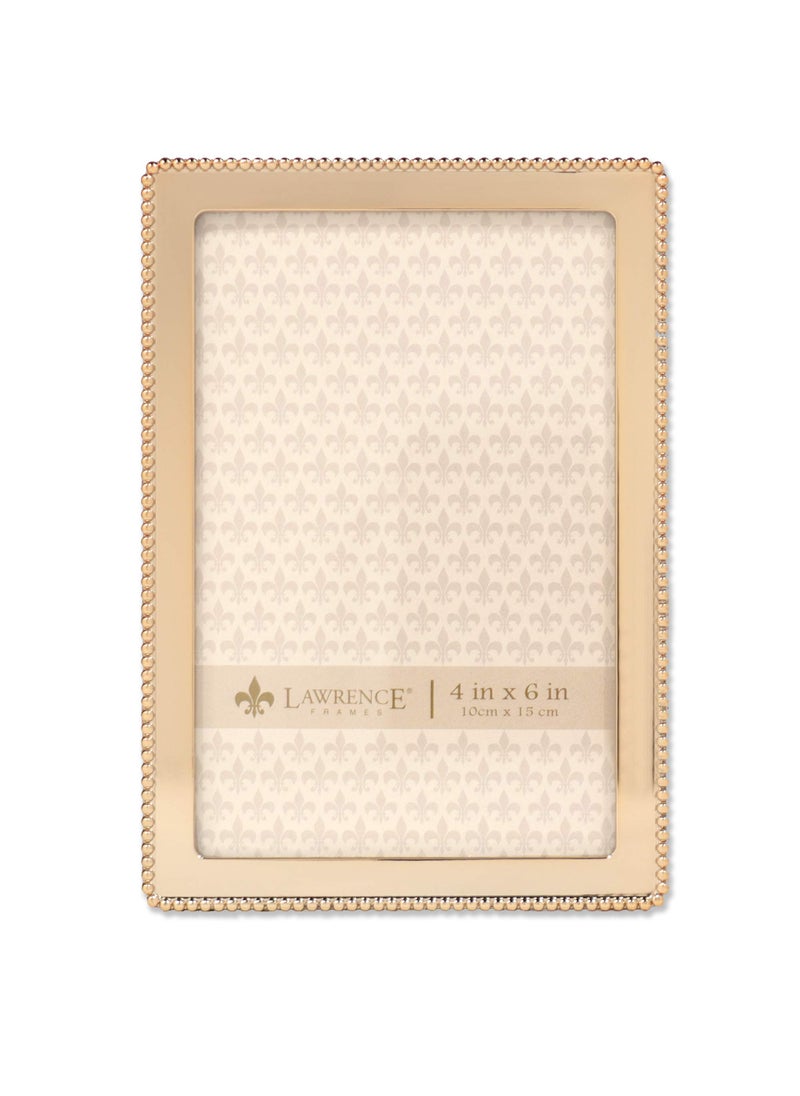 Lawrence Frames Lawrence Frames 714046 4x6 Gold Metal Classic Bead Picture Frame  - Image 1